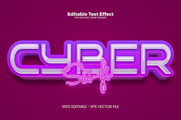Efecto de texto editable de ciencia ficción cibernética en el estilo de la tendencia moderna