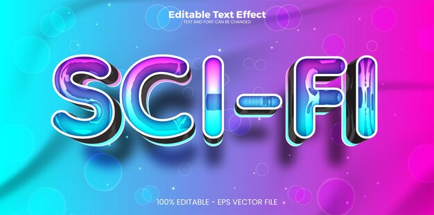 Efecto de texto editable de ciencia ficción en estilo de tendencia moderna