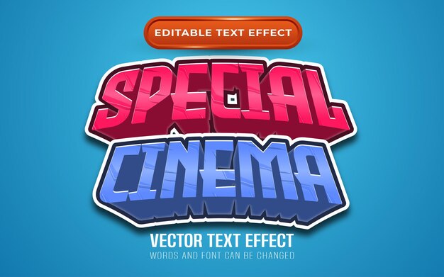 Efecto de texto editable de cine especial