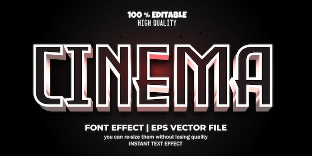 Efecto de texto editable de cine