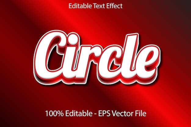 Efecto de texto editable circular diseño de estilo de dibujos animados en relieve 3 d