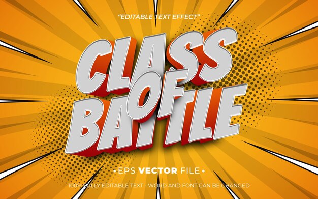 Efecto de texto editable de la Clase de la Batalla 3D