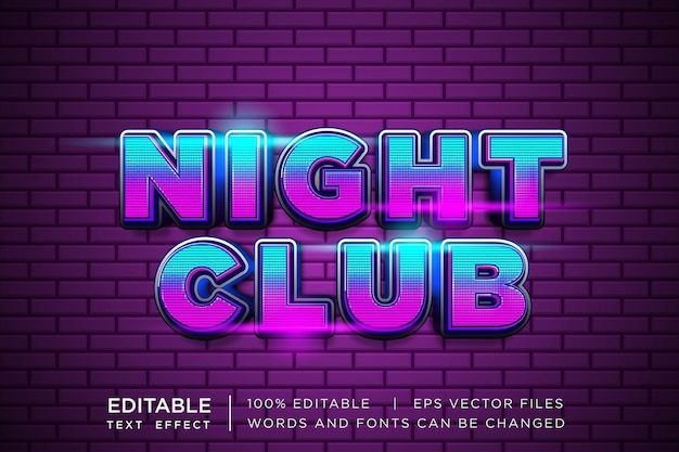 EFECTO DE TEXTO EDITABLE DE CLUB NOCTURNO