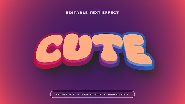 Efecto de texto editable de color púrpura naranja