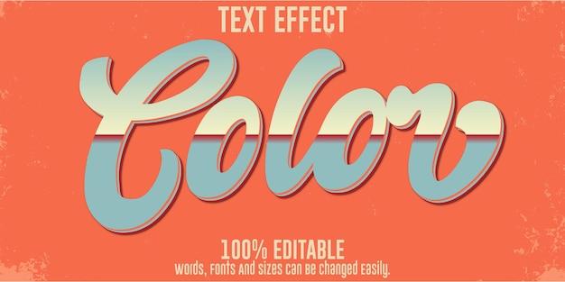 Vector efecto de texto editable de color retro