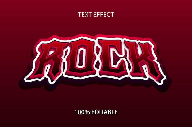 Efecto de texto editable COLOR ROCA ROJO NEGRO
