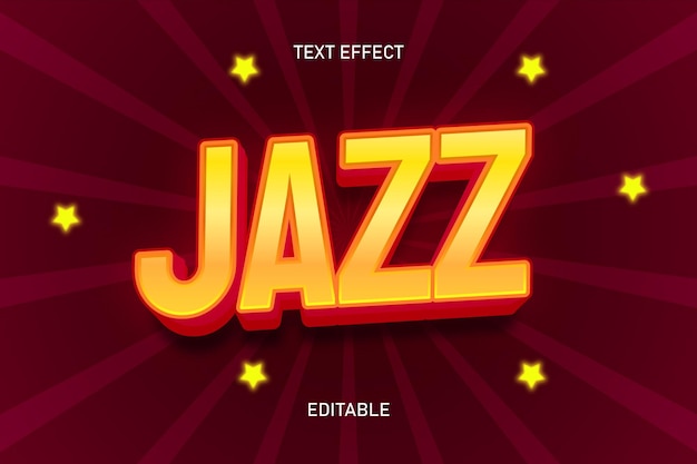 Efecto de texto editable color rojo jazz