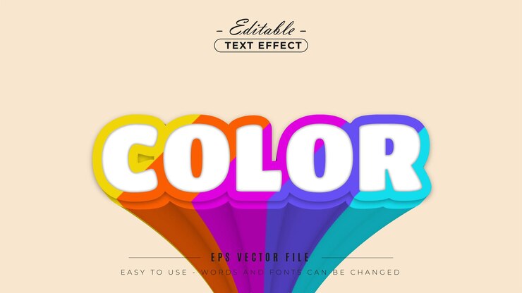 Vector efecto de texto editable en color