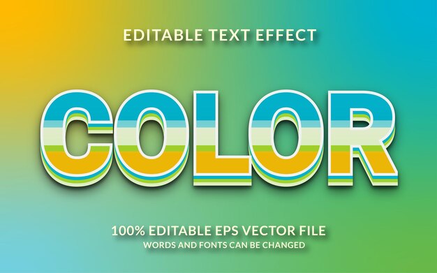 Efecto de texto editable en color