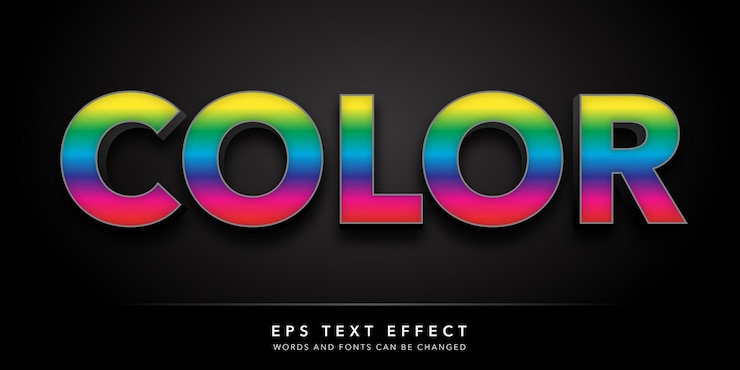 Vector efecto de texto editable en color