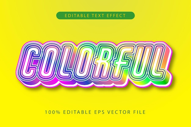 Efecto De Texto Editable Colorido Estilo Degradado 3d