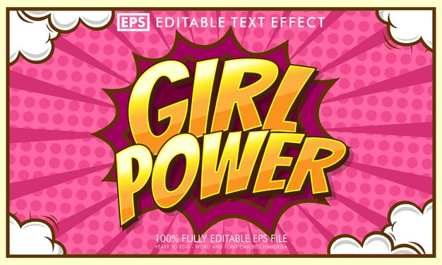 Efecto de texto editable de cómic pop art