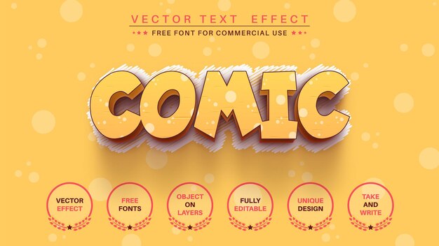 Efecto de texto editable cómico, estilo de fuente