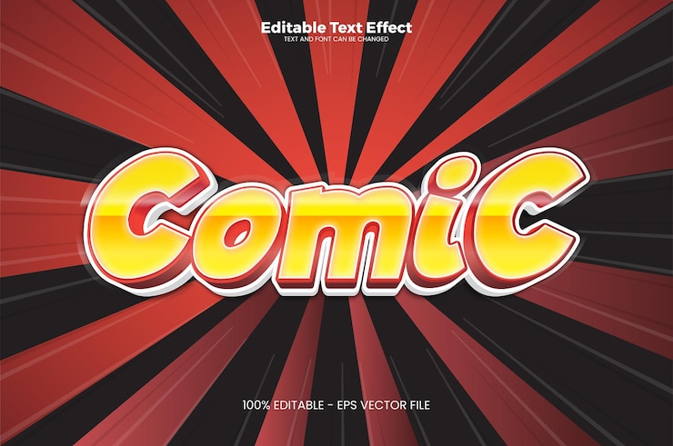 Vector efecto de texto editable cómico en estilo de tendencia moderno