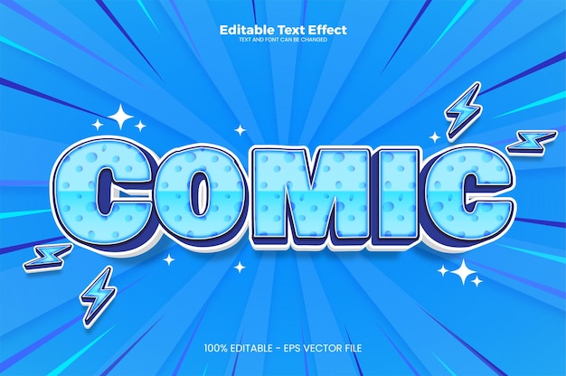 Efecto de texto editable cómico en estilo de tendencia moderno