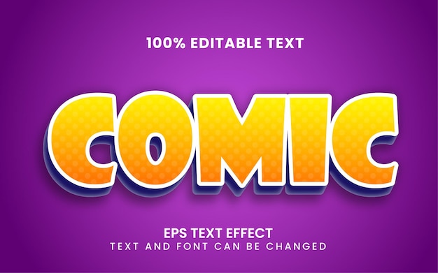 Vector efecto de texto editable cómico