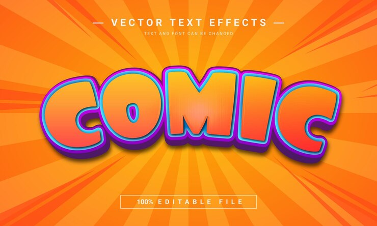 Vector efecto de texto editable cómico