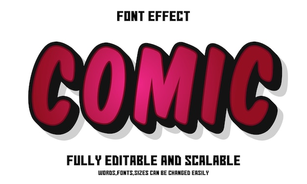 Efecto de texto editable cómico