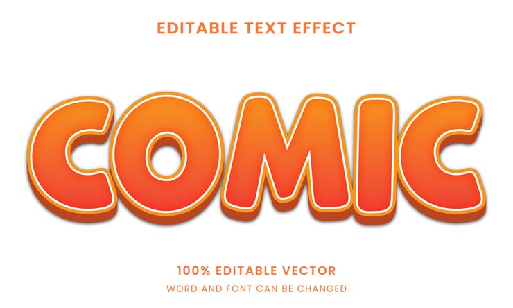 Vector efecto de texto editable cómico