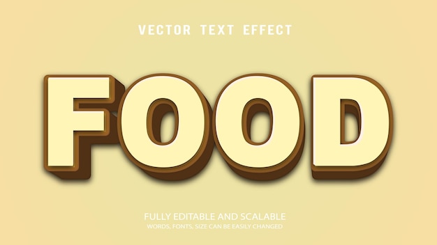 Efecto de texto editable de comida estilo 3d