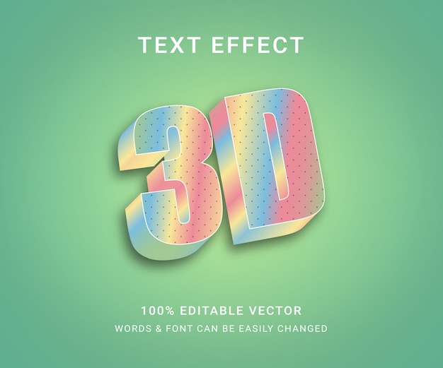 Efecto de texto editable completo en 3D