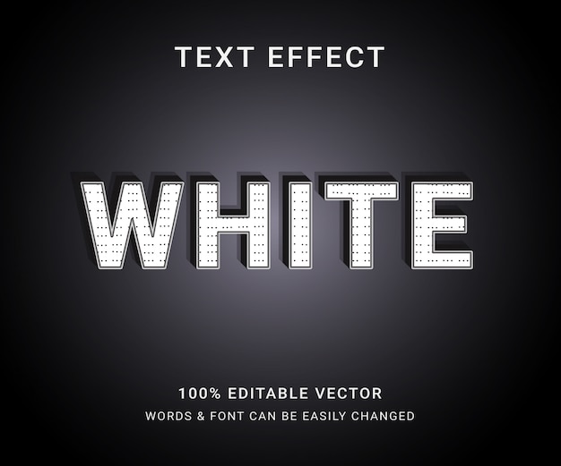 Vector efecto de texto editable completo en blanco