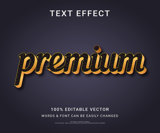 Vector efecto de texto editable completo premium