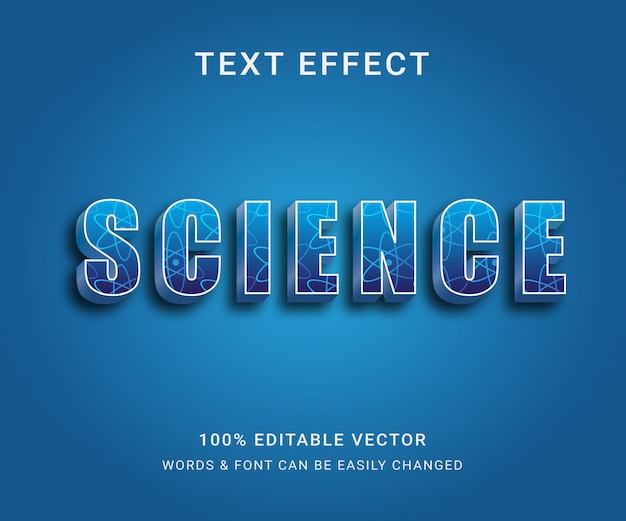 Vector efecto de texto editable completo de science