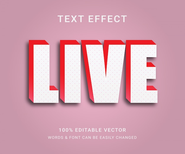 Vector efecto de texto editable completo en vivo
