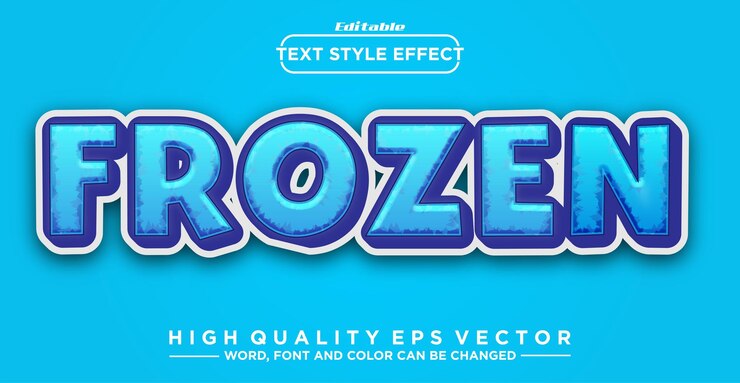 Vector efecto de texto editable concepto de estilo congelado