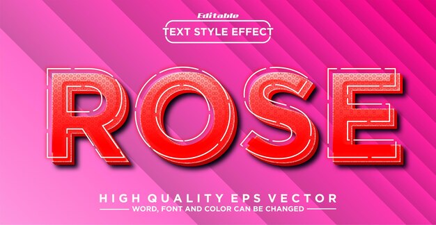 Efecto de texto editable concepto de estilo rosa