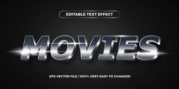 Efecto de texto editable: concepto de estilo de texto de películas