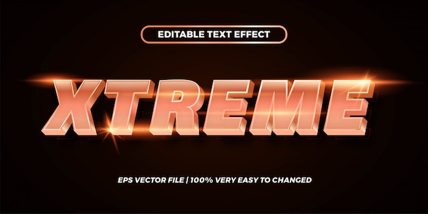 Efecto de texto editable: concepto de estilo de texto xtreme