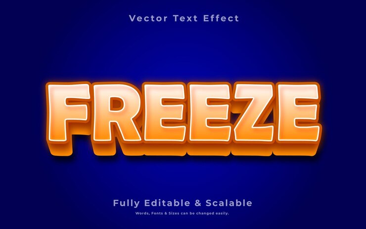 Vector efecto de texto editable de congelar el texto