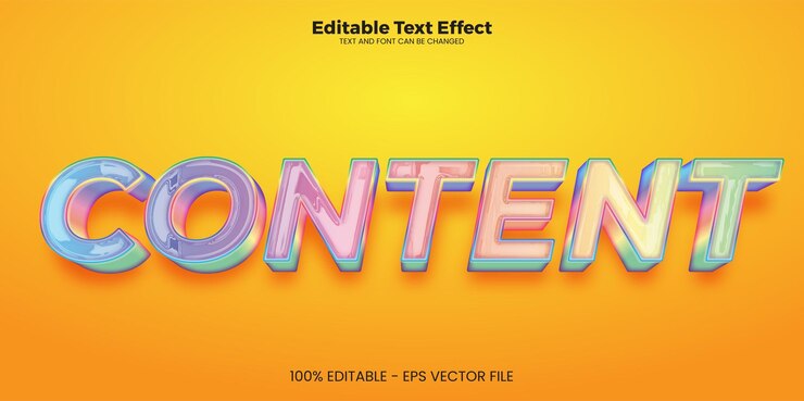 Vector efecto de texto editable de contenido en estilo de tendencia moderna.