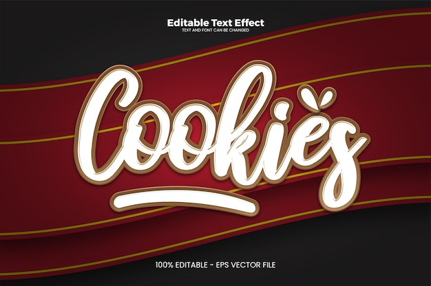 Efecto de texto editable de cookies en estilo de tendencia moderna