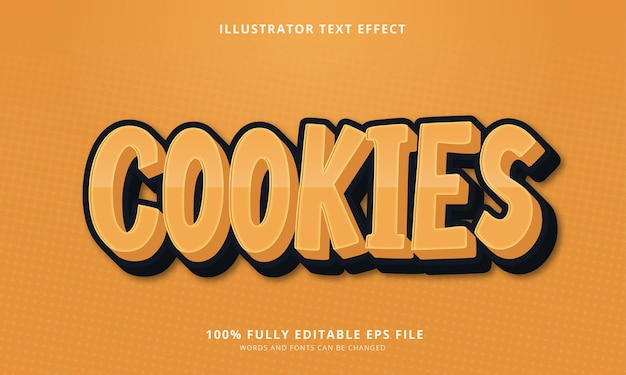 Efecto de texto editable de cookies