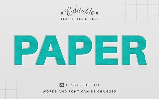 efecto de texto editable cortado en papel
