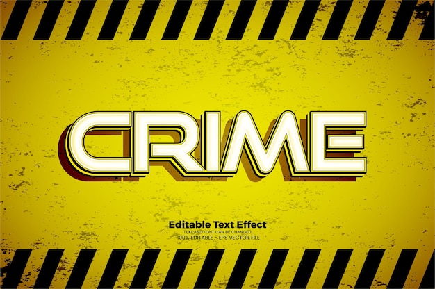 Efecto de texto editable de crimen en estilo de tendencia moderna