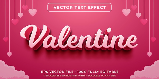 Efecto de texto editable en cursiva estilo san valentín