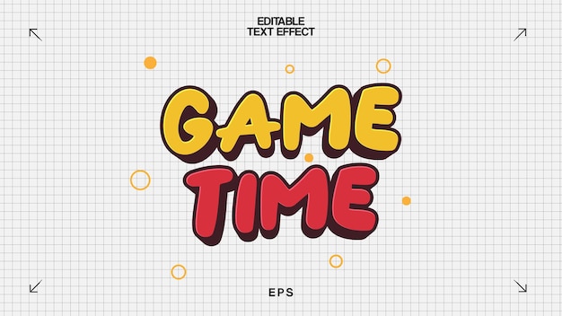 El efecto de texto editable de Cute Game Time