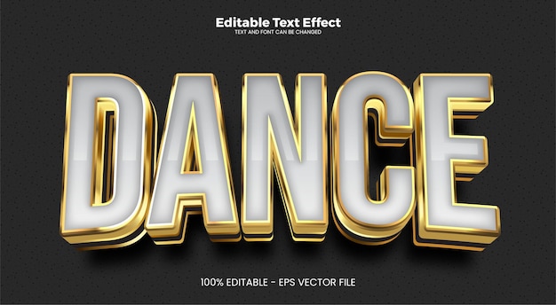 Efecto de texto editable de danza en estilo de tendencia moderna.