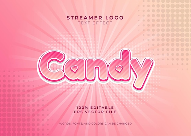 Efecto de texto editable degradado lindo caramelo
