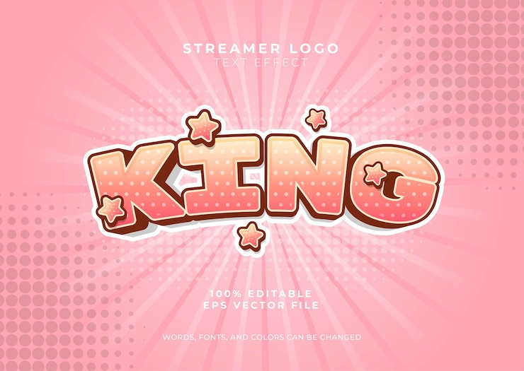 Vector efecto de texto editable degradado lindo rey