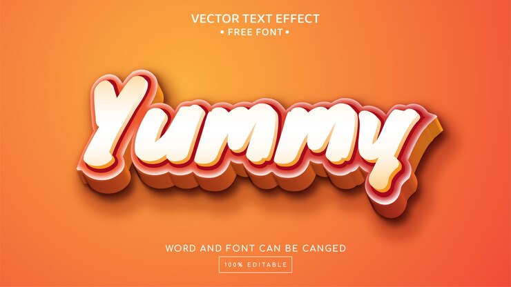 Vector efecto de texto editable delicioso