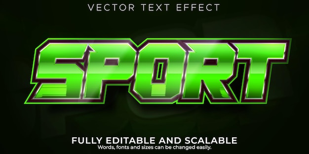 Vector efecto de texto editable deporte, velocidad 3d y estilo de fuente de carrera