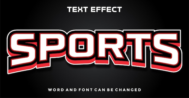 Efecto de texto editable para deportes