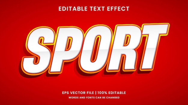 Efecto de texto editable deportivo