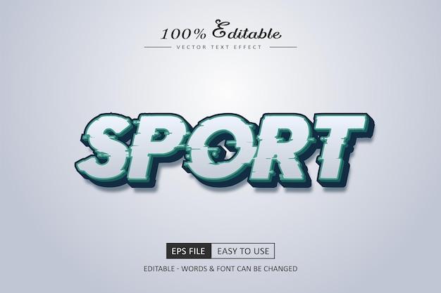 Efecto de texto editable deportivo
