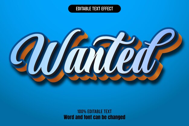 Efecto de texto editable deseado dibujos animados en relieve 3D